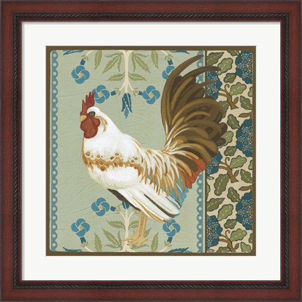 Framed Cottage Rooster III Print