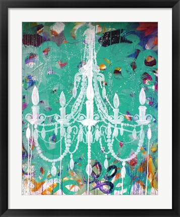 Framed Emerald Chandelier Print