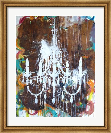 Framed White Chandelier Print