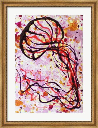 Framed Pink Magenta Jellyfish Print