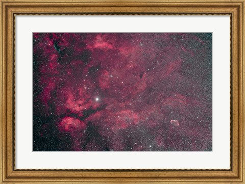 Framed Gamma Cygni nebulosity complex with the Crescent Nebula Print