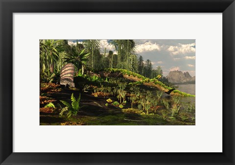 Framed Dimetrodon roams the Mid-Permian Period Print