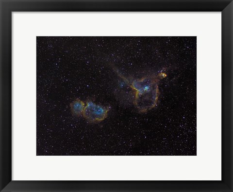 Framed Heart and Soul Nebulae Print