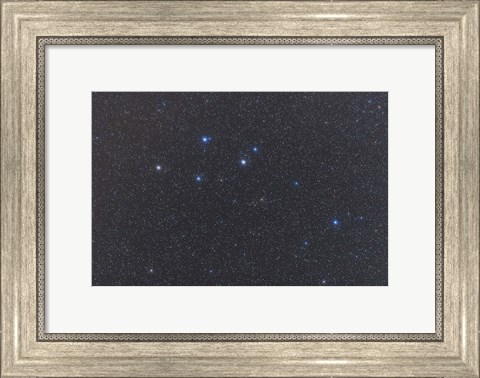 Framed Delphinus constellation on a hazy night Print