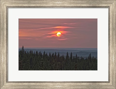 Framed Sunset at Horseshoe Canyon, Cypress Hills Interprovincial Park, Alberta, Canada Print