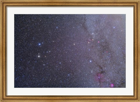 Framed Widefield view of the Gemini constellation with nearby deep sky objects Print