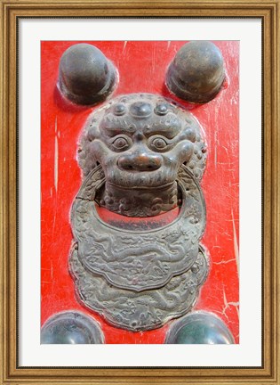 Framed Door knocker, Hall of Consolation, Forbidden City, Beijing, China Print