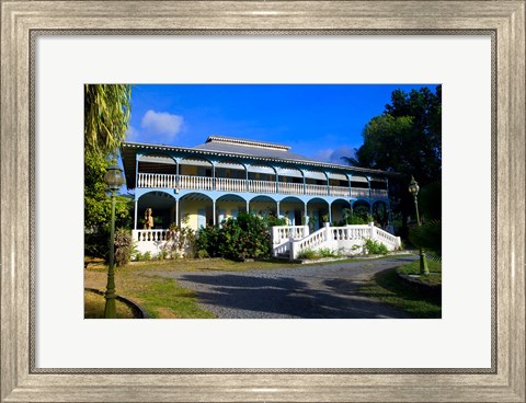 Framed Creole Architecture on Mahe Island, Seychelles Print