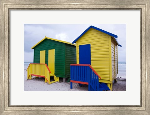 Framed Cottages near the water, Cape Town, South Africa Print