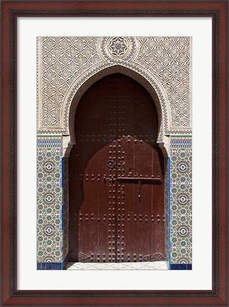 Framed Archway with Door in the Souk, Marrakech, Morocco Print