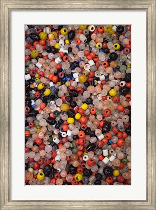 Framed Glass beads, Khan el Khalili Bazaar, Market, Cairo, Egypt Print