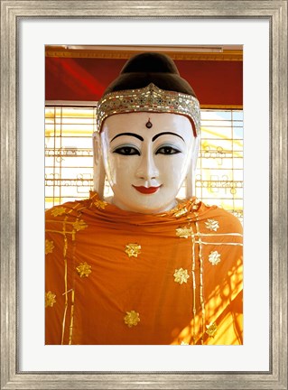 Framed Buddha Statue, Botataung Paya, Yangon, Myanmar Print