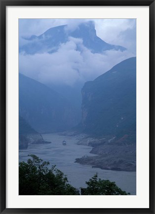 Framed Entrance to Qutang Gorge, Three Gorges, Yangtze River, China Print