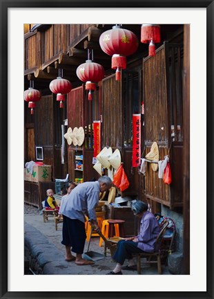 Framed Chengqi Tulou in Gaobei Tulou Cluster, UNESCO World Heritage site, Yongding, Fujian, China Print