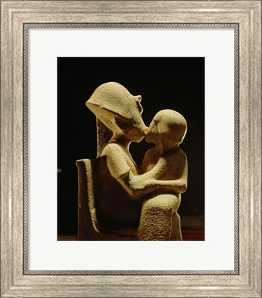 Framed Akhenaten with child, Egyptian Museum, Amarna, Cairo, Egypt Print