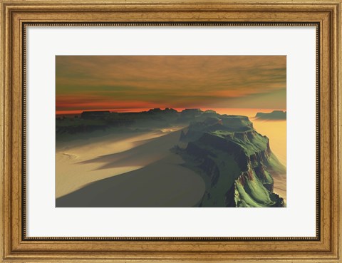 Framed sun sets on this desert landscape Print