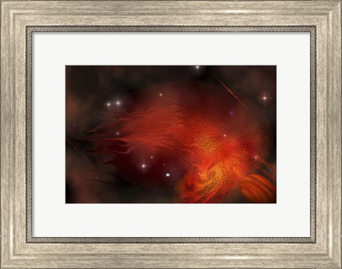 Framed vast nebula in the expanse of the universe Print