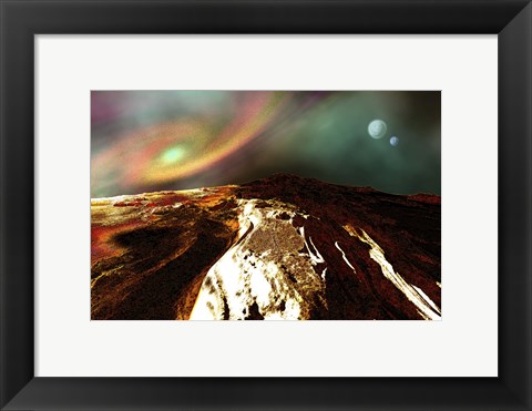 Framed Landscape of an Alien Planet Print