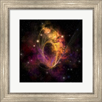 Framed nebular cluster of gases and stars Print