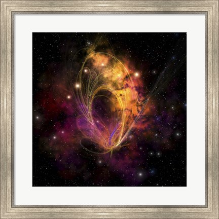 Framed nebular cluster of gases and stars Print