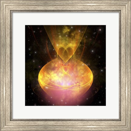 Framed Stars are born in this hourglass shaped nebula out in the cosmos Print