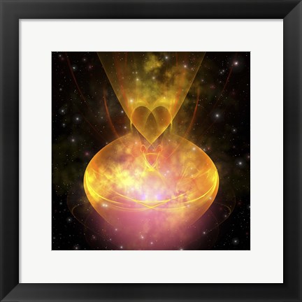 Framed Stars are born in this hourglass shaped nebula out in the cosmos Print