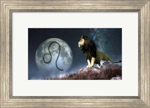 Framed Leo is the fifth astrological sign of the Zodiac Print