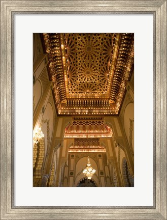 Framed Gold Ceiling, Hassan II Mosque, Casablance, Morocco Print