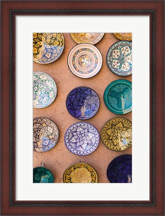 Framed Moroccan Plates, Ensemble Artisanat, Ouarzazate, South of the High Atlas, Morocco Print