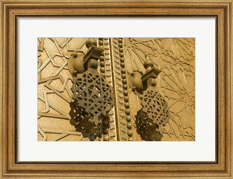 Framed MOROCCO, Fes, Jdid, Royal Palace, moorish door detail Print