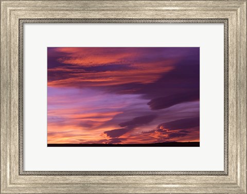 Framed Pink Desert clouds, sunset, MOROCCO Print