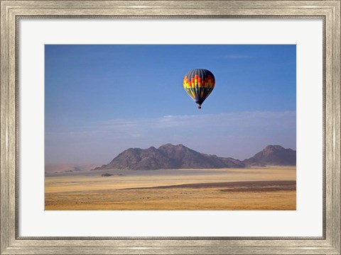 Framed Hot air balloon over Namib Desert, Africa Print