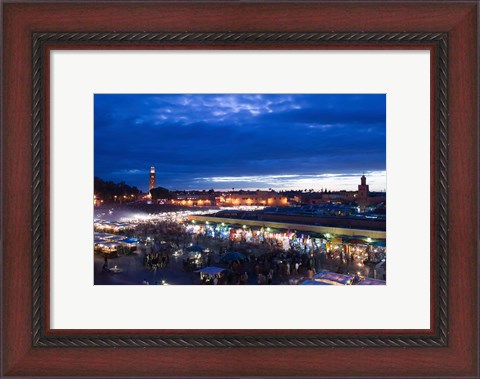 Framed MOROCCO, MARRAKECH: Djemma el, Fna Square Evening Print