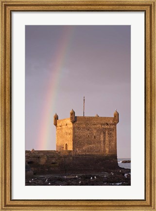 Framed Rainbow over fortress, Essaouira, Morocco Print