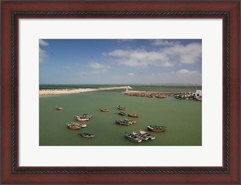 Framed MOROCCO, JADIDA: Portuguese Fortress, Fishing Boats Print