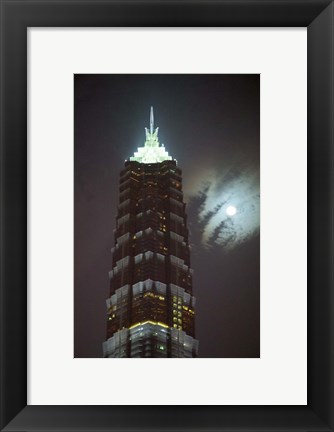 Framed Night View of Jinmao Building, Shanghai, China Print