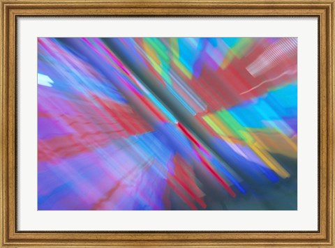 Framed Multi Colored Neon Lighting with Nightzoom Print