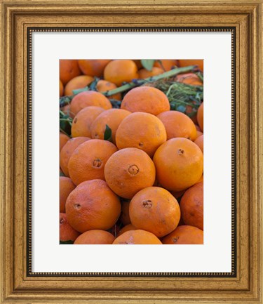 Framed Oranges for sale in Fes market Morocco Print