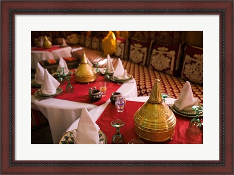 Framed Restaurant at Hotel Kasbah Asmaa, Tafilalt, Rissani, Morocco Print