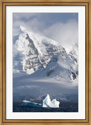 Framed Rugged Mountains Bordering Gerlache Strait, Antarctica Print