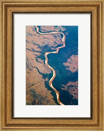 Framed River flowing through land below, Madagascar Print