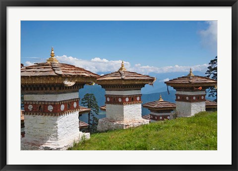 Framed Sindokha Dzong, Dochu La Pass, Thimphu and Punakha, Bhutan Print
