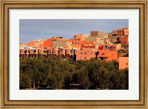 Framed Small village settlements in the foothills of the Atlas Mountains, Morocco Print