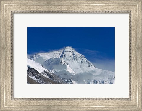 Framed Snowy Summit of Mt. Everest, Tibet, China Print