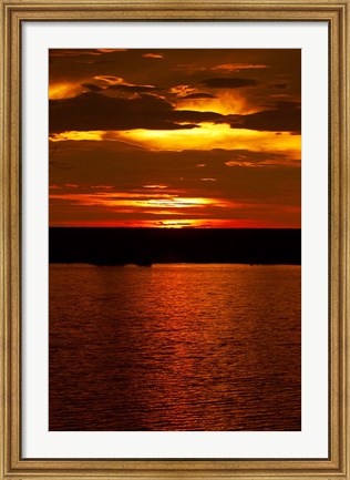 Framed Sunset over Chobe River from Sedudu Bar,Kasane, Botswana, Africa Print