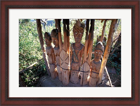 Framed Statue Honoring Fallen Heroes, Konso Waka, Omo River Region, Ethiopia Print