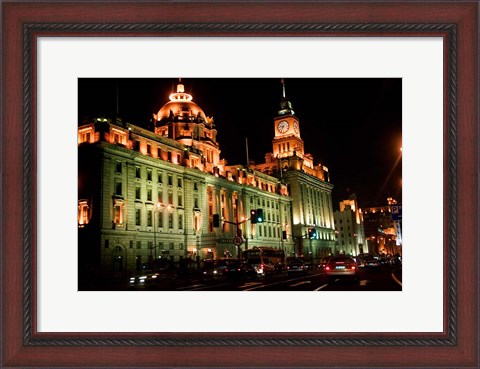 Framed View of Colonial-style Buildings Along the Bund, Shanghai, China Print