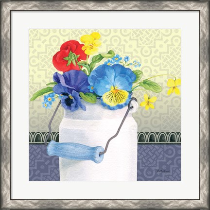 Framed Blue Pansy III no Border Print