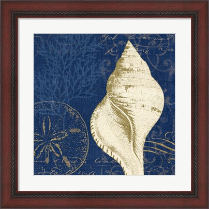 Framed Coastal Moonlight IV Teal Print