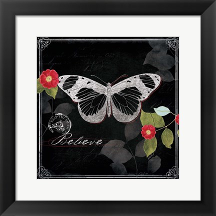 Framed Chalkboard Wings II Print